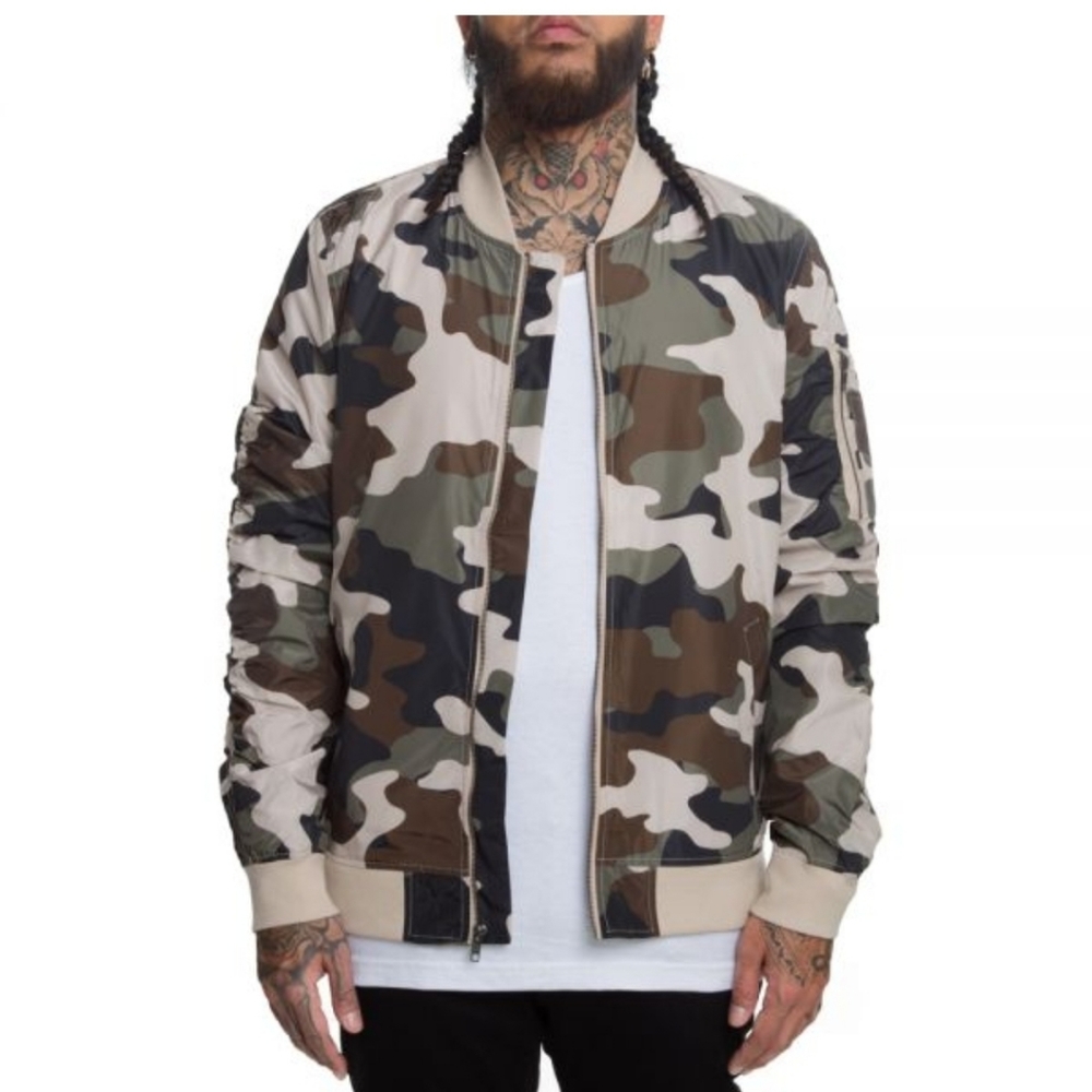 Elwood Full Zip Jacket size L large - camo/camouflage/beige/green/black/brown